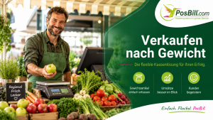 Moderne Kassensoftware mit Waagenanbindung für den Verkauf nach Gewicht im Hofladen und auf dem Wochenmarkt.
