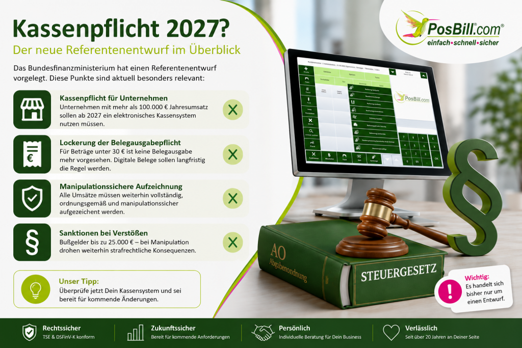Kassenpflicht 2027 Überblick Referentenentwurf